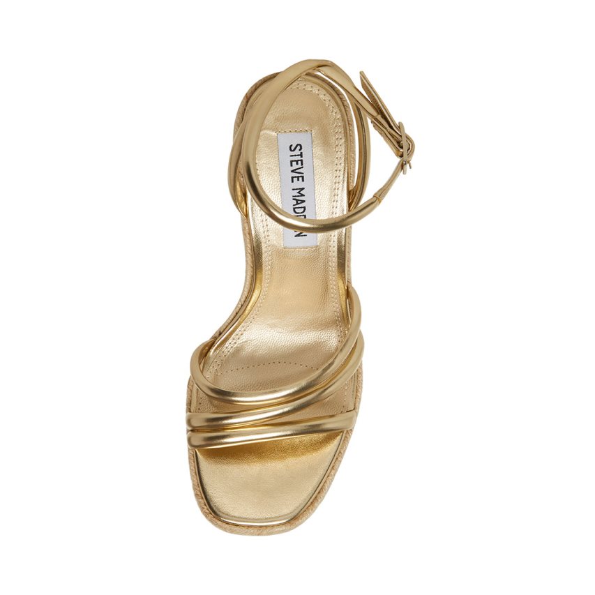 Gold Steve Madden Taylor Women's Wedges | PH 6078NLG